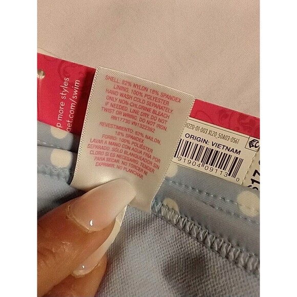 Xhilaration Women's Bikini Bottom High Waist High Leg White Polka Dot XL - Picture 6 of 10